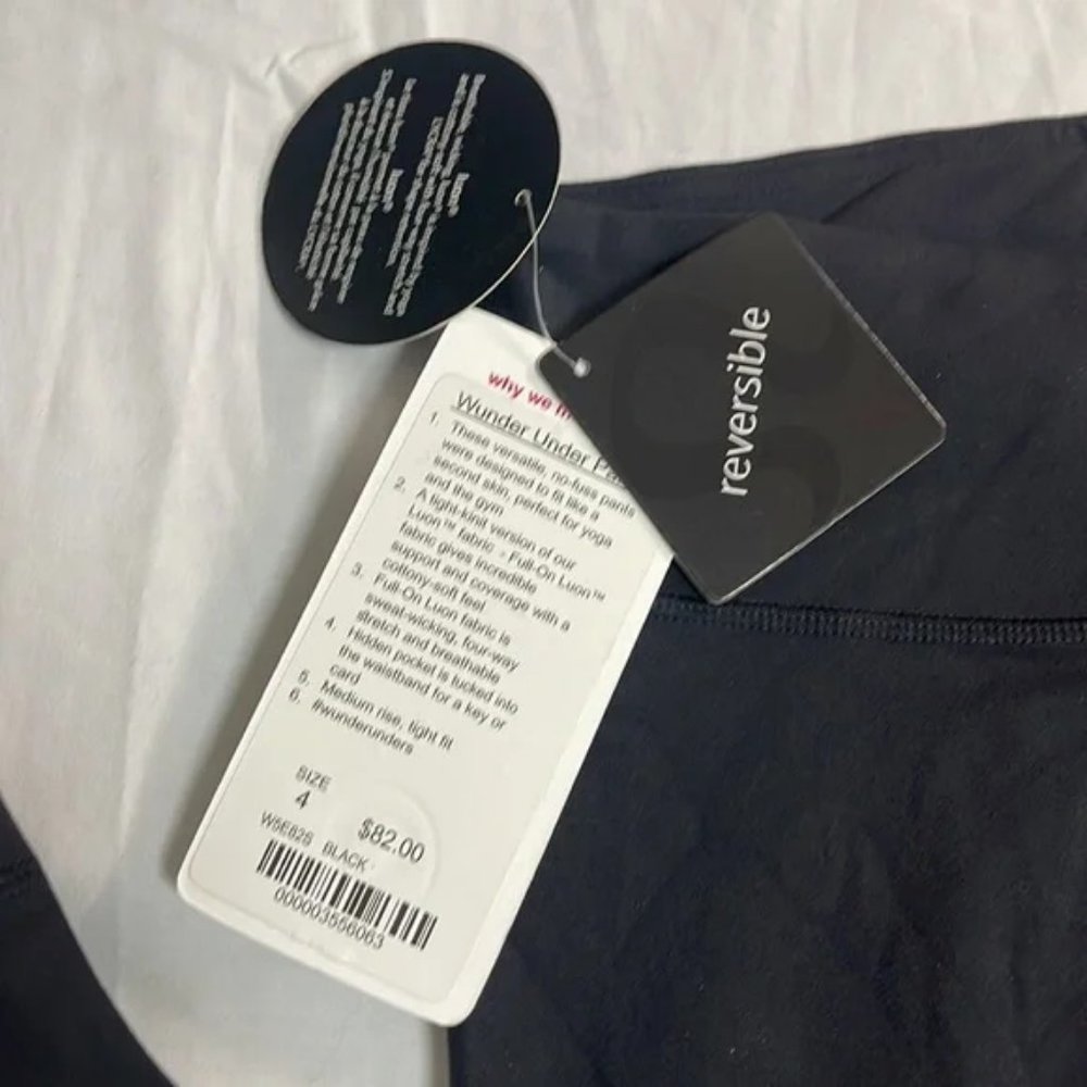 BNWT Lululemon Luon Wunder Under Crop Reversible Black various Capri 2,4,6,8 - Picture 2 of 6